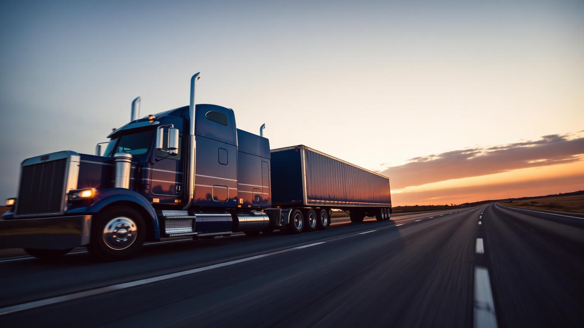 Semi truck traveling on an open highway
